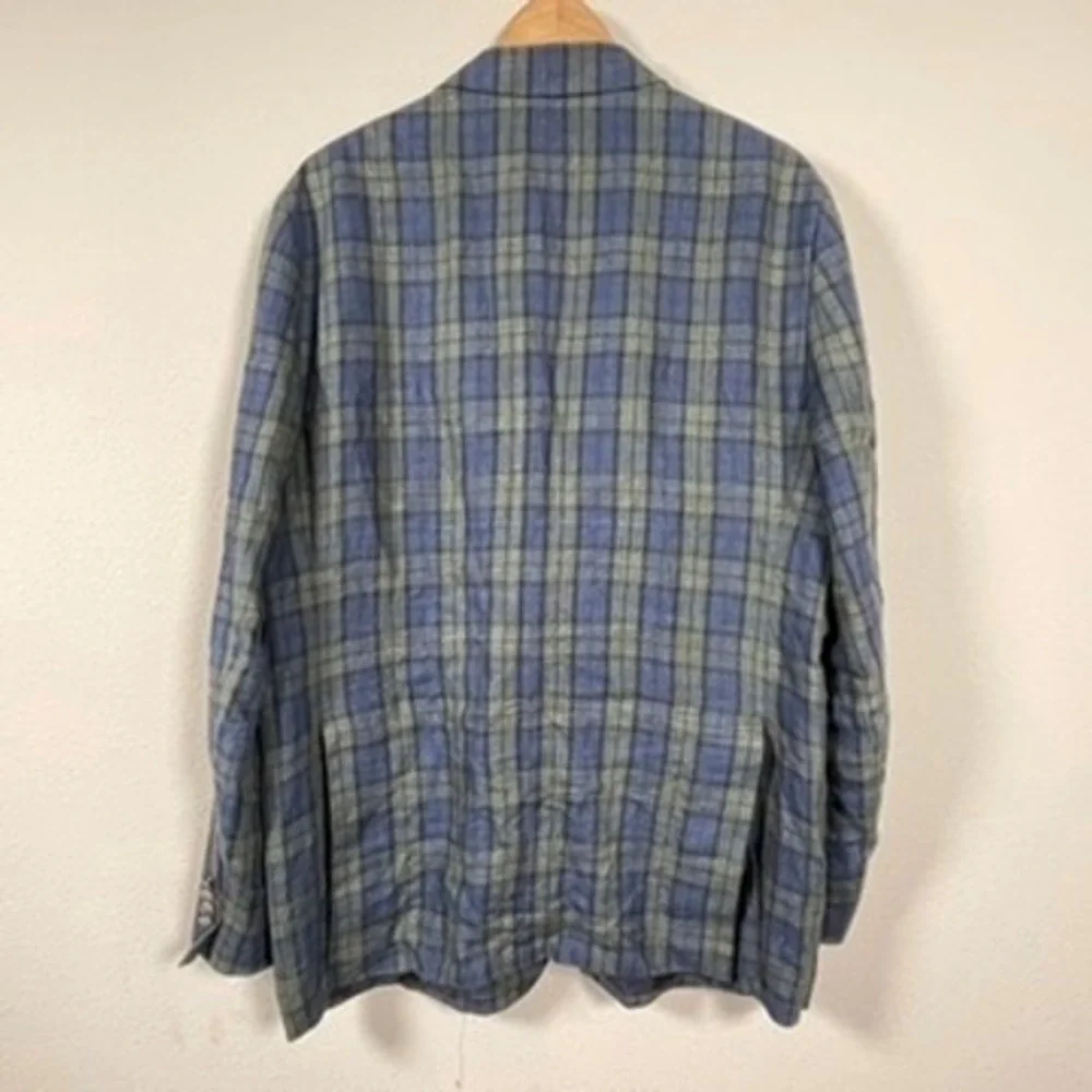 Brooks Brothers Sport‎ Coat Mens 44 Blue Green Plaid Excellent Leo Master Blazer